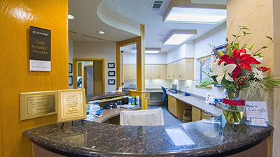 front desk at Beelman Dental in Bedford, TX